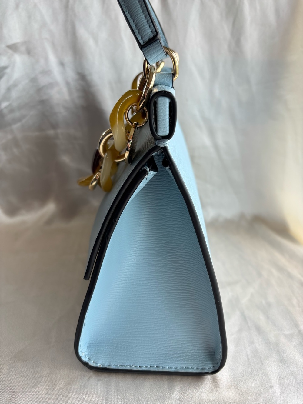 Aldo Light Blue Crossbody Bag with Tortoiseshell-Link Accent - Picture 4 of 16